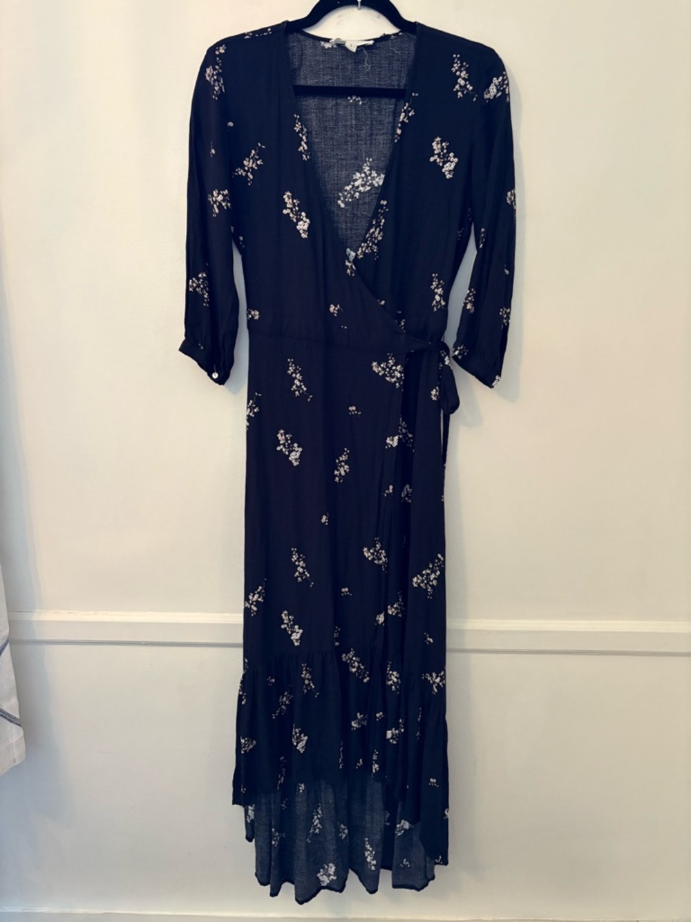 Lovestitch Black Floral Wrap High Lo Maxi Dress Size Small